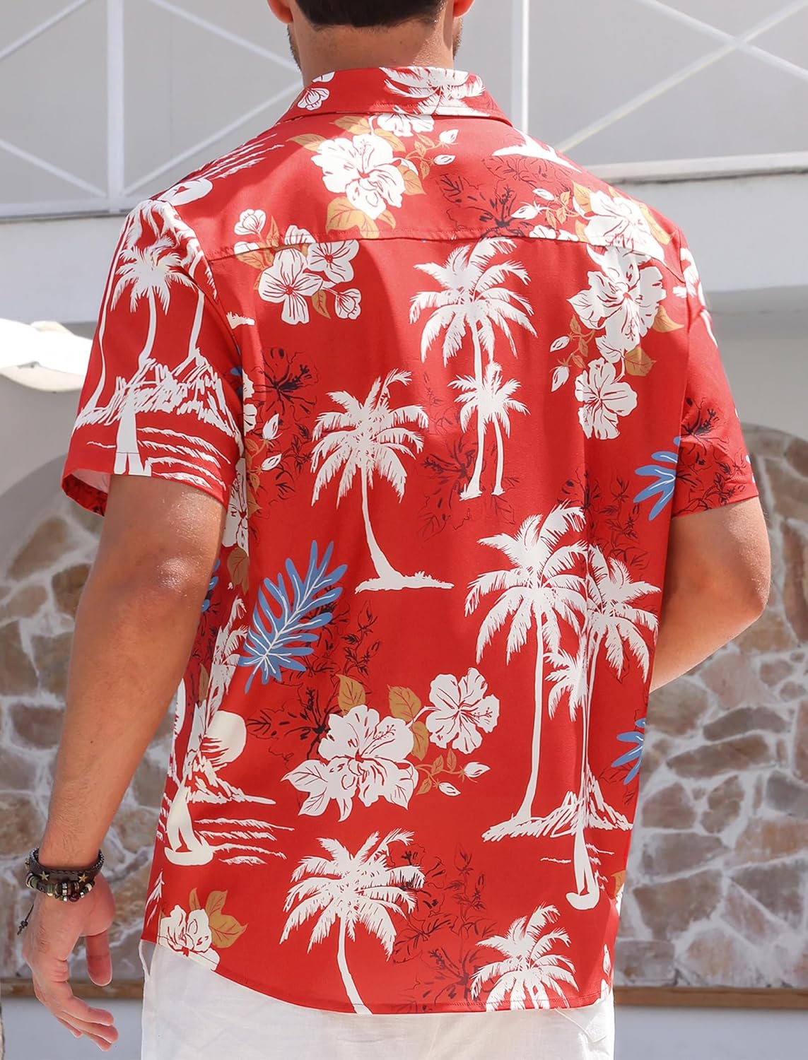 ABAFIP Men's Floral Hawaiian Shirt Short Sleeve Tropical Print Holiday Casual Summer Beach Shirts - Image 3