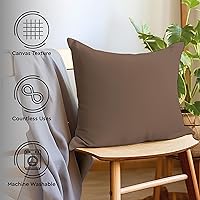 Vista 3 de Encasa XO Juego de 2 fundas de almohada de 12 x 12 pulgadas, color beige, sin rellenos, fundas de almohada de algodón para sala de estar, cama