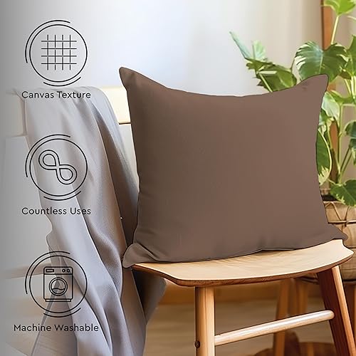 Vista 98 de Encasa Homes - Juego de 2 fundas de almohada, 18 x 18 pulgadas, lona de algodón teñidas, cuadradas, decorativas, para sofá, silla, cama y hogar, Azul