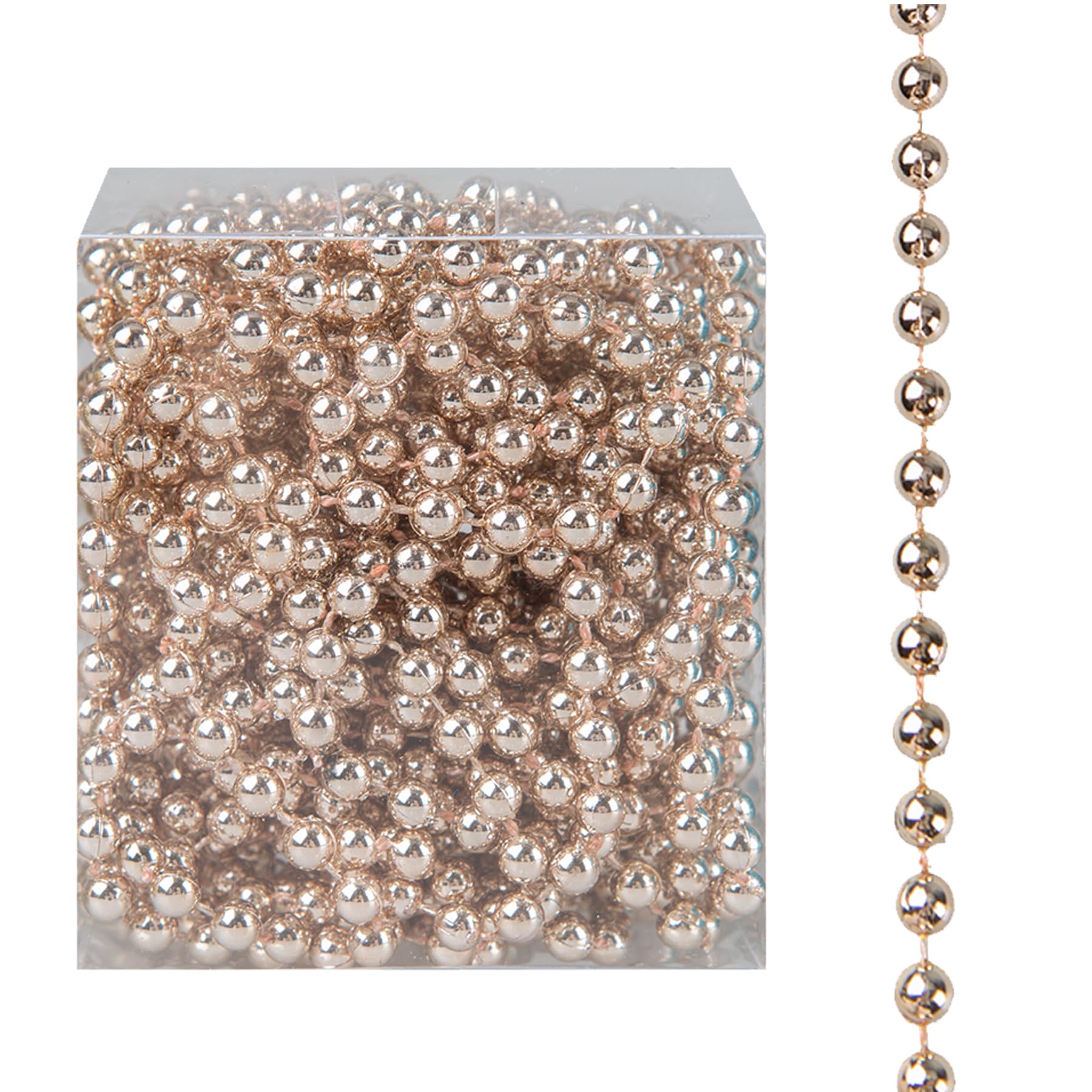 Widdle Gifts Rose Gold Christmas Luxury 8 Metre Bead Chain Garland Decoration Xmas Tree Hanging Ornaments (Rose Gold)