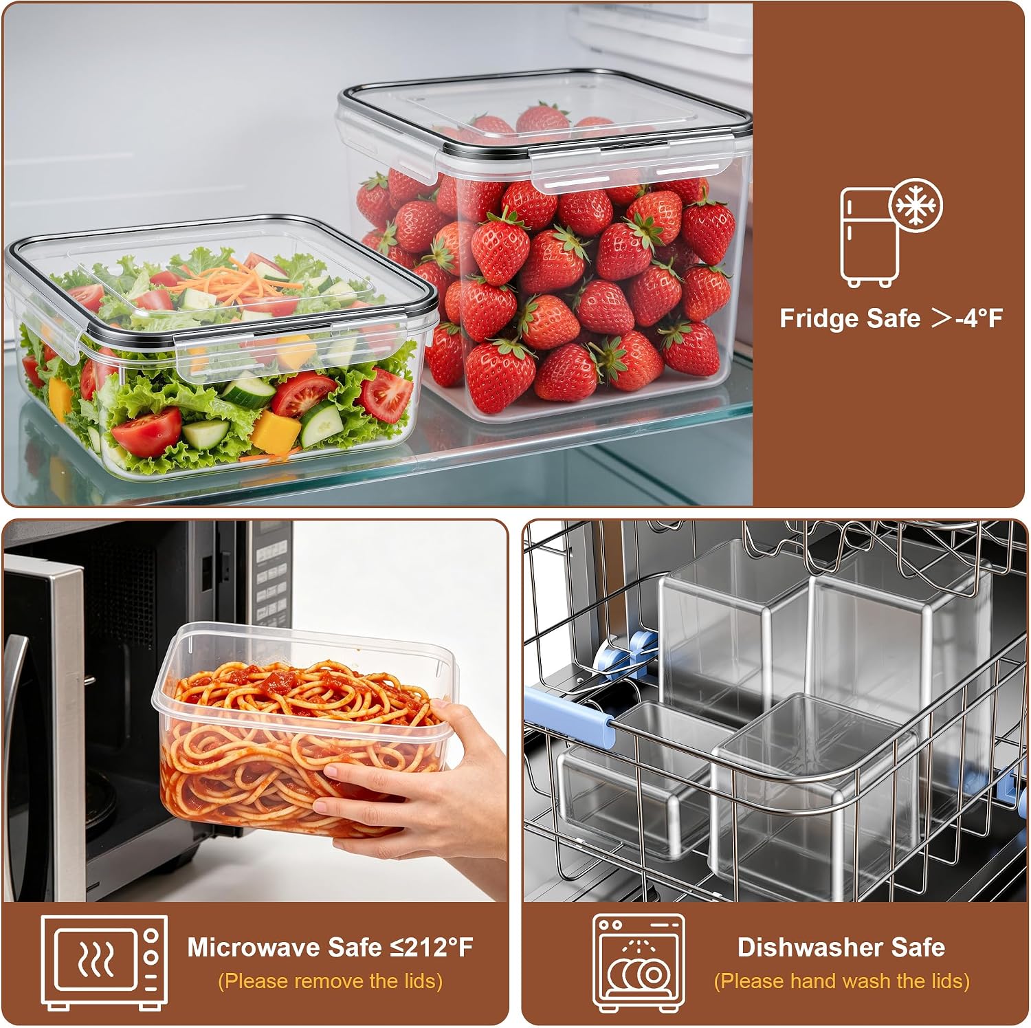 Airtight Flour Sugar Containers with Lids: 4 Pack for Pantry Food Storage