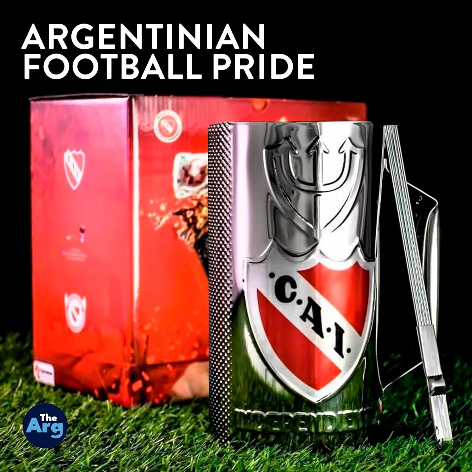 | Guiro Instrument Shaker - Independiente | Guiro Cup with Scraper - Musical Instrument - Latin Percussion | Round Cylinder Beer Cup - Argentinian Football Club Metal Guiro Cup - Soccer Design