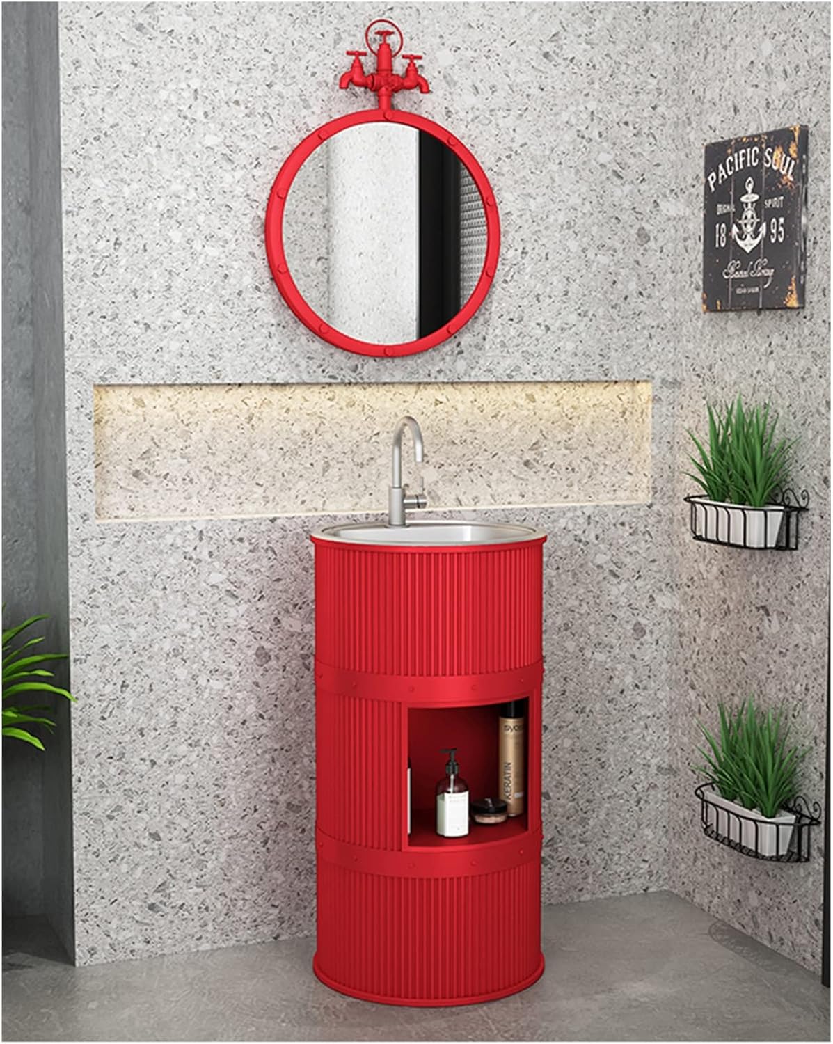 ZTGL Bathroom Basin Vanity Unit Furniture, Free Standing