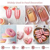 Vista 2 de Polvo de brillo comestible rosa de 0.35 onzas, polvo de grado alimenticio para tartas, polvo de postre insípido para hornear Cherrysea Food 1-dorado