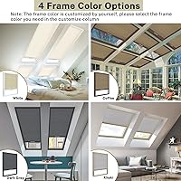 Vista 2 de Skylight Blackout Window Blinds & Shades, Cordless Cellular Shades Thermal Insulation Honeycomb Blinds for Roof Inclined Plane Room Windows, Easy to