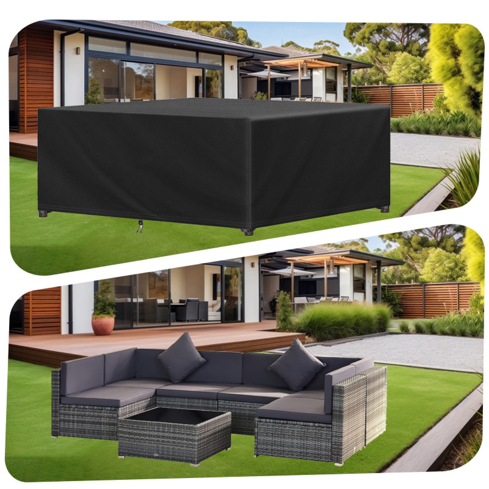 Copritavolo Esterno Impermeabile AOFOAE 300x100x85 Cm – Tessuto Oxford 420D, Anti-UV E Antivento, Con Cordoncino Regolabile