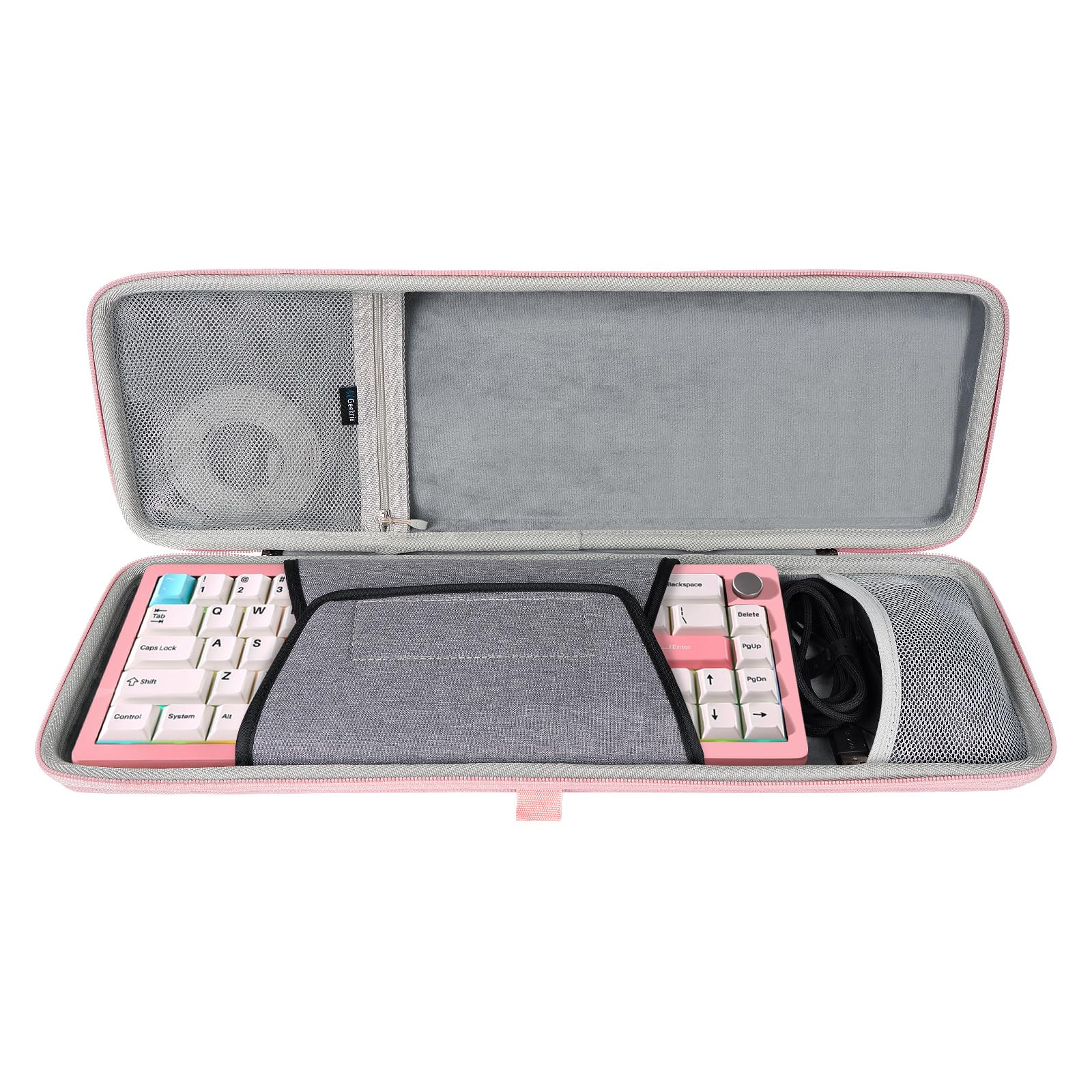 Geekria 65% Keyboard and Mouse Combo Case, Hard Shell Travel Carrying Bag for 68 Keys Compact Keyboard, Compatible with YUNZII AL66, RK Royal KLUDGE R65