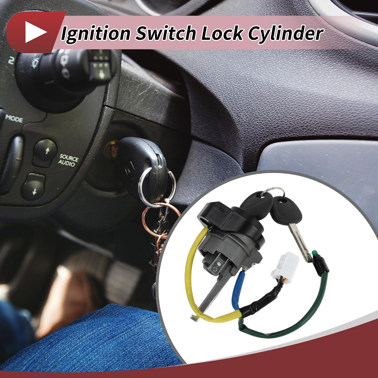 1 Set Ignition Lock Cylinder for Hyundai Sonata 2015-2017 Ignition Switch Door Lock Cylinder No.81900C1B00/81970C1A00 Metal