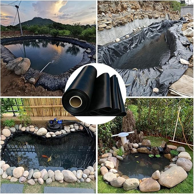 Image LXLIGHTS Flexible Fish Pond Liner, 2x2m, 3x3m, 6x6m HDPE Garden Pool Membrane, 0.2mm Thick Fish Pond Impermeable Film For Swimming Pool Fountains Waterfall, 62 Sizes Image LXLIGHTS Flexible Fish Pond Liner, 2x2m, 3x3m, 6x6m HDPE Garden Pool Membrane, 0.2mm Thick Fish Pond Impermeable Film For Swimming Pool Fountains Waterfall, 62 Sizes