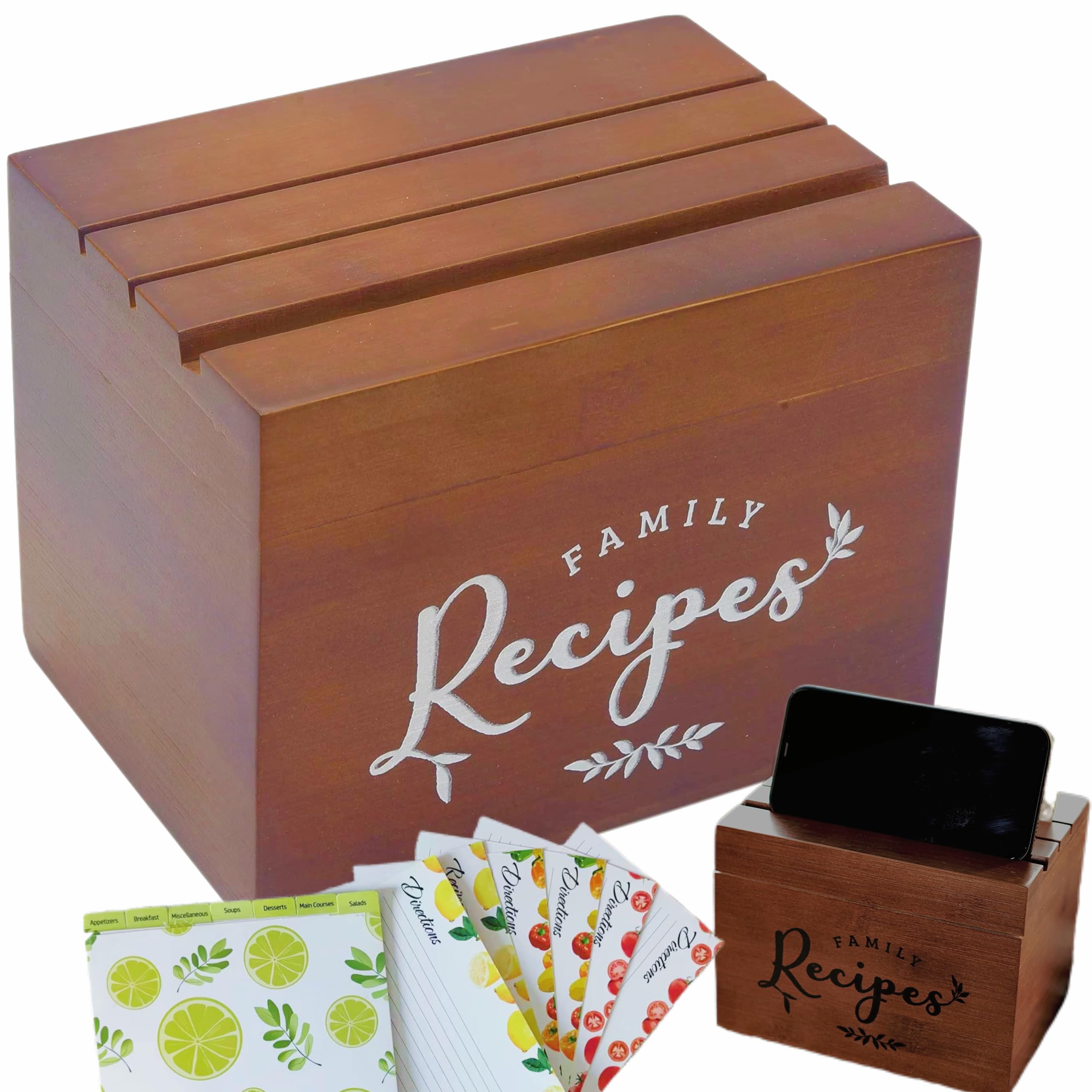 Rustic Recipe Box Labels Recipe Box 4x6 Brown Rustic Recipe Box With 100 Cards And Dividers ...