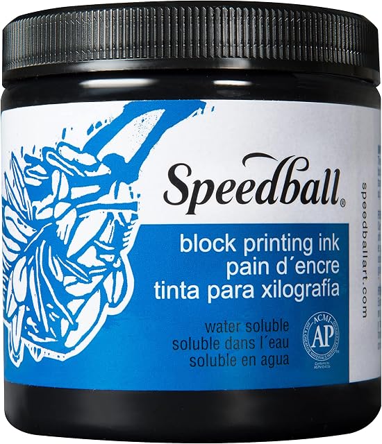 Speedball 8 oz. Water-Soluble Block Ink Black