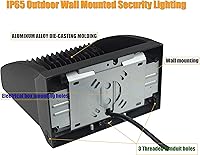 Vista 3 de dephen Paquete de luz LED de pared de 120 W, 5000 K, 16200 lúmenes, giratoria, dos direccionales, ángulo de haz de 60-120 pulgadas, ajustable, IP65