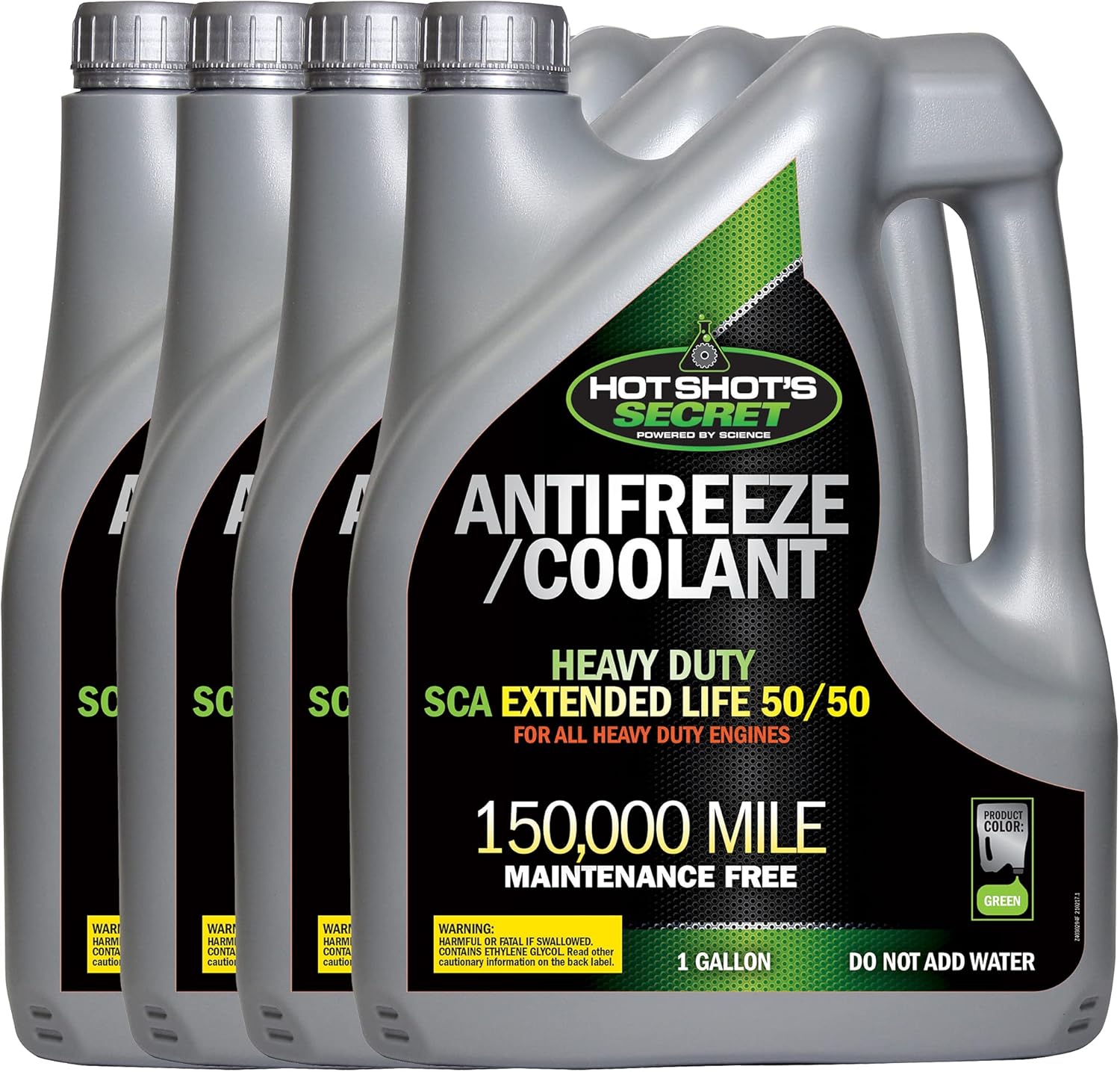 Hot Shot's Secret 150,000 Mile 50/50 Prediluted Green Antifreeze/Coolant 4 Pack of 1 Gallon