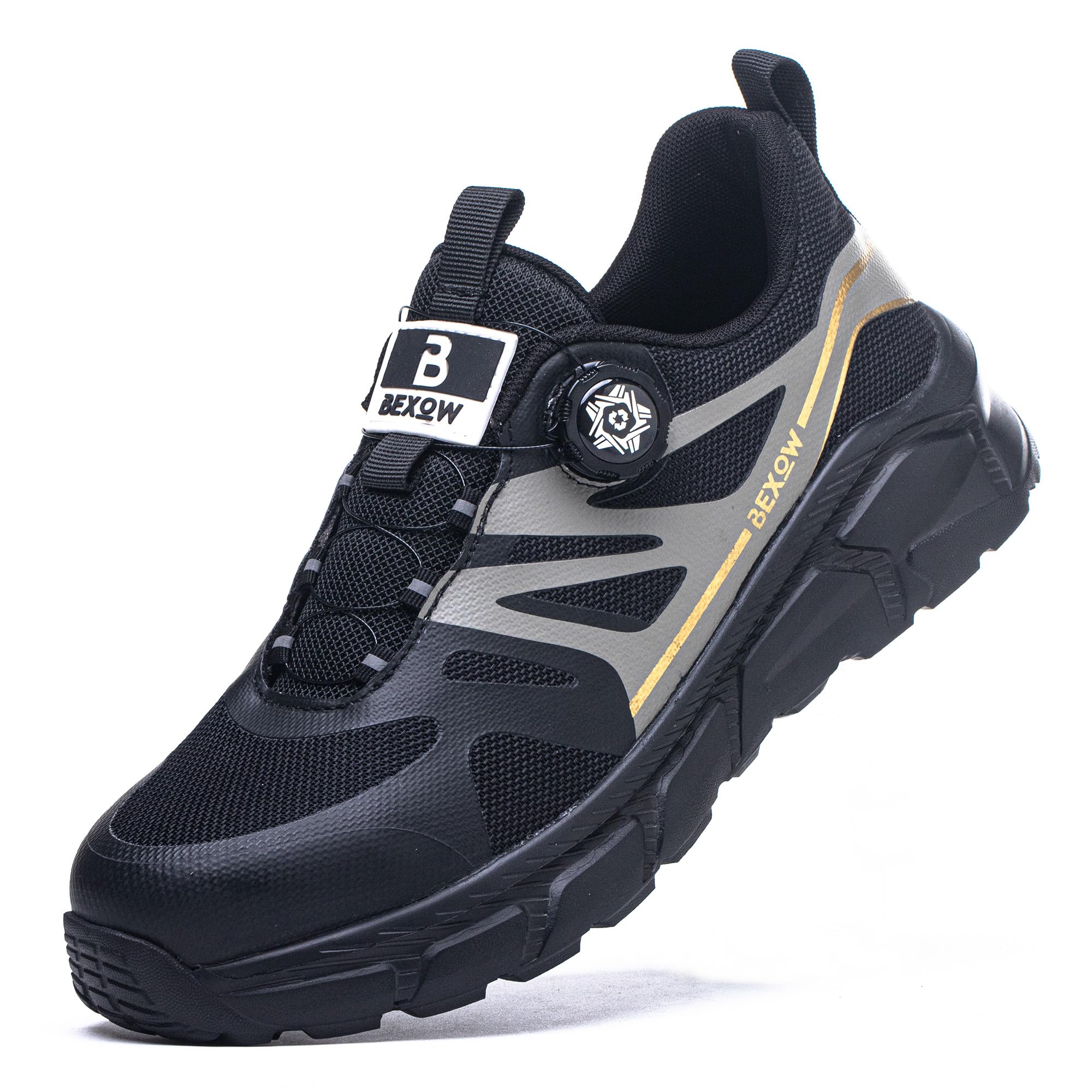 BEXOW Premium Safety Shoes Steel Toe Lightweight Slip Resistant Breathable Work Sneakers with Kevlar Midsole Anti-Smashing Puncture Proof Comfortable Industrial Footwear for Men and Women