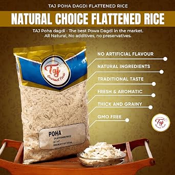TAJ Poha Dagdi Flattened Rice, Powa Dagdi, Powa, 2-Pounds