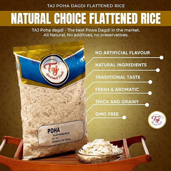 TAJ Poha Dagdi Flattened Rice, Powa Dagdi, Powa, 2-Pounds