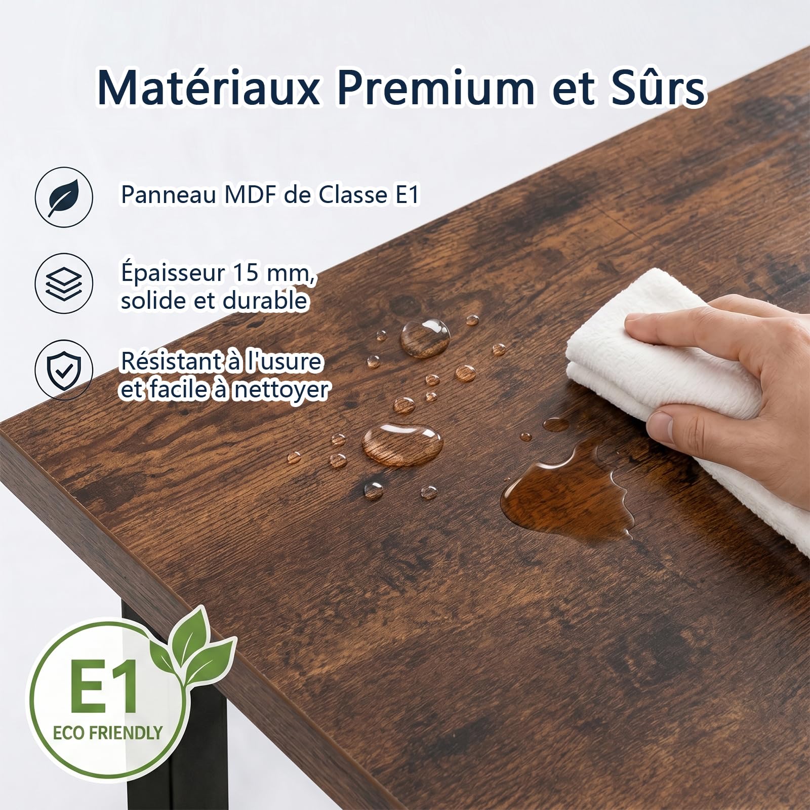 JUMMICO Bureau d'Ordinateur 100 x 50cm, Table, pour Maison, Salon, Marron