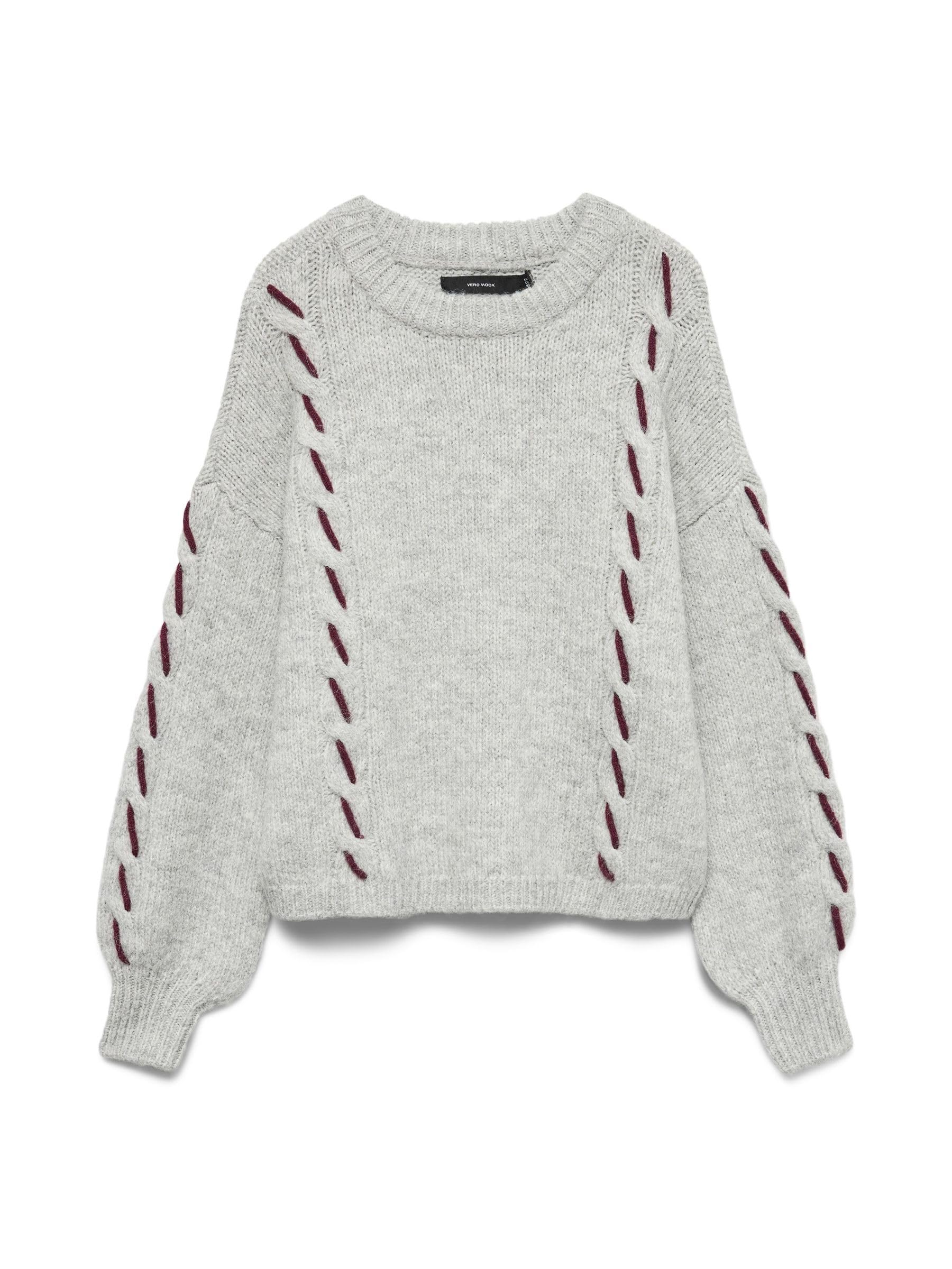 VERO MODA Vmilina LS O-Neck Handstitch Pullover Vmilina LS O-Neck Handstitch Jersey Mujer (Pack de 1)