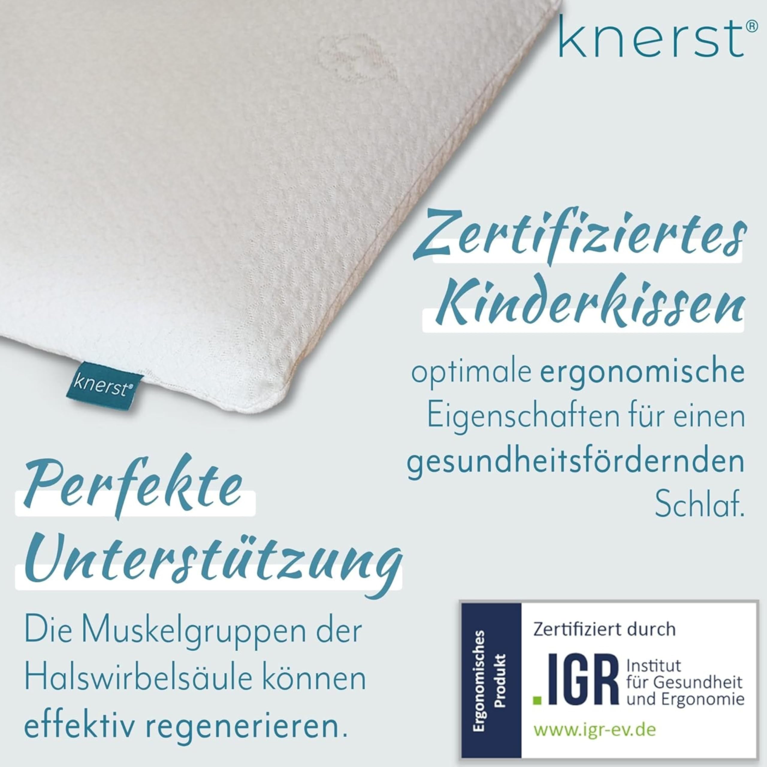 KNERST Kinderkopfkissen 40x60x6 cm Memory-Schaum Ergonomisches Kissen