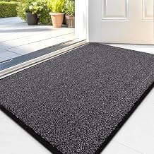 smiry Absorbent Door Mat, Dirt Trapper Door Matts Indoor, 50X80, Black | Soft, Non Slip, Machine Washable, Easy Clean, for Front Back Door, Inside, Doormats, Entrance Mat, Floor Mat, Entrance Rug