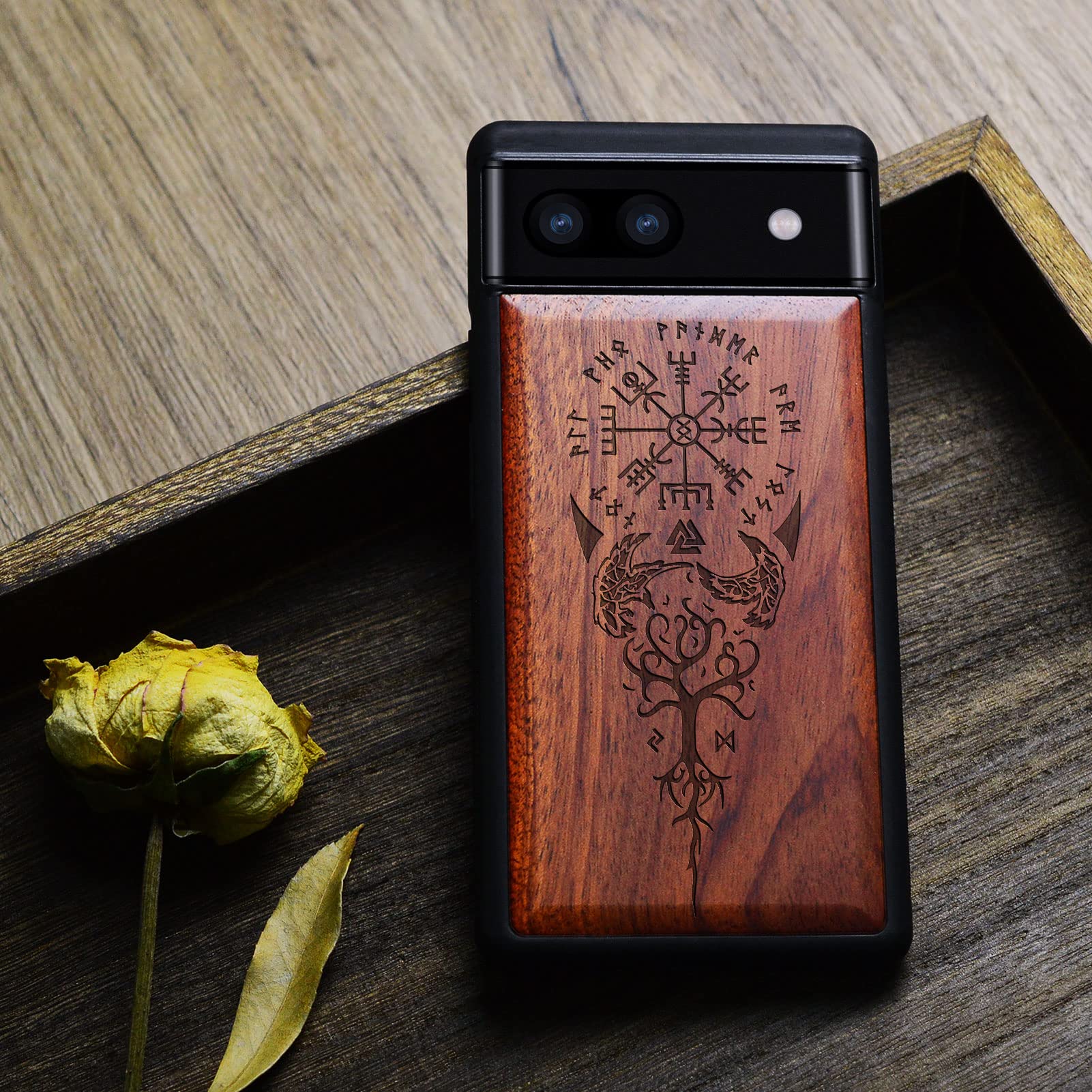 Carveit Custodia Compatibile Con Google Pixel 7 Pro Case Legno 534645
