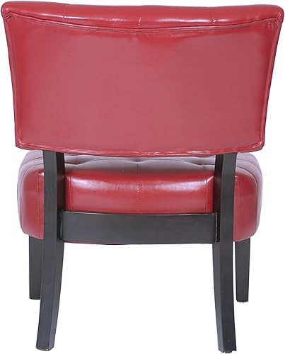 Miniatura 8 de Roundhill Furniture AC002GY - Silla maxi grande, modelo Bally Blended, silla de piel, color gris., Madera Noble, Rojo Rojo