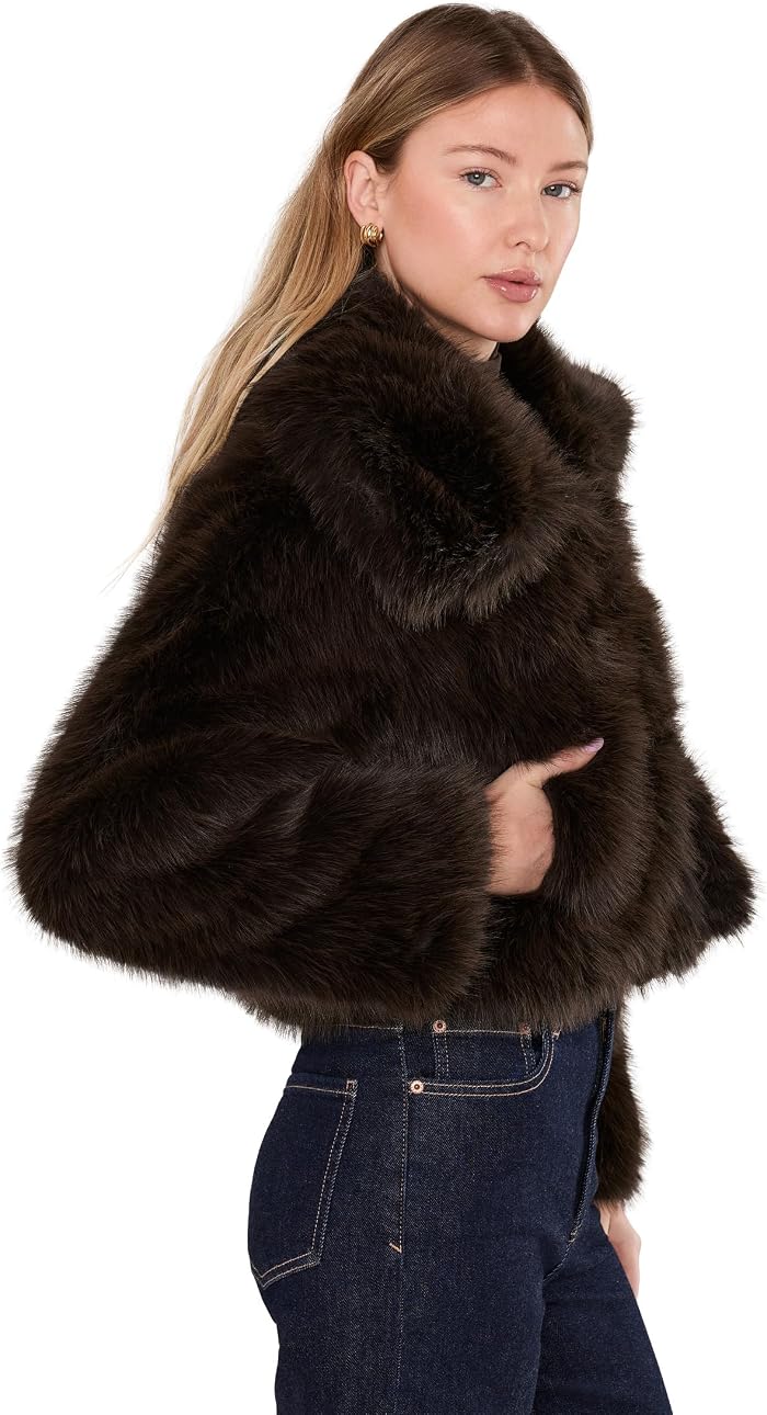 Женская куртка Blank NYC Steady Rise Faux Fur, цвет: Коричневый — фото 2