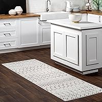 Vista 99 de nuLOOM 2x8 Alfombra de Área Blythe Marroquí, Negro y Blanco, Diseño Bohemio Desvanecido, Resistente a Manchas, Para Dormitorio, Comedor, Sala