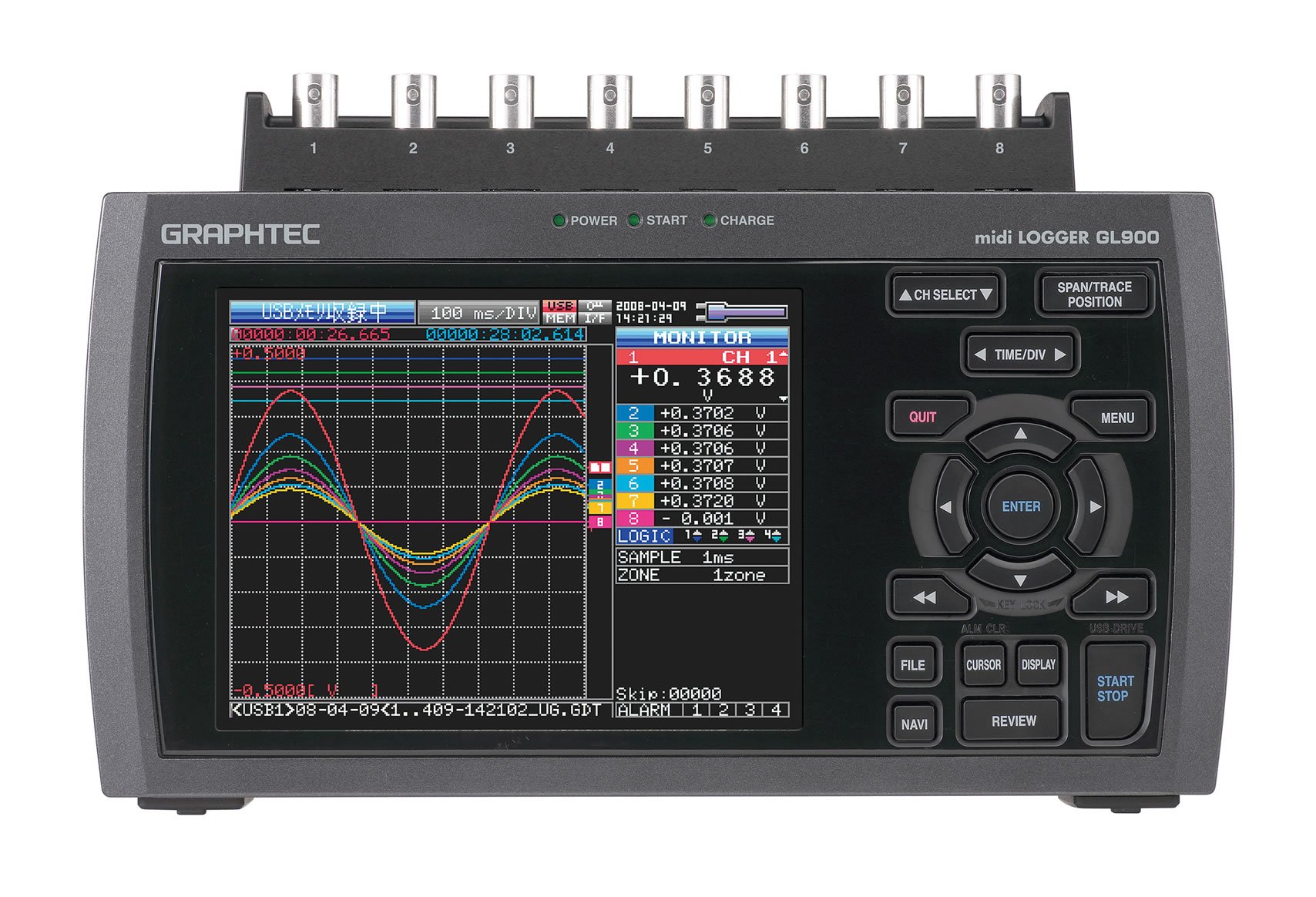 Amazon | グラフテックmidi LOGGER GL900-8(8CH) | 電子測定機器 