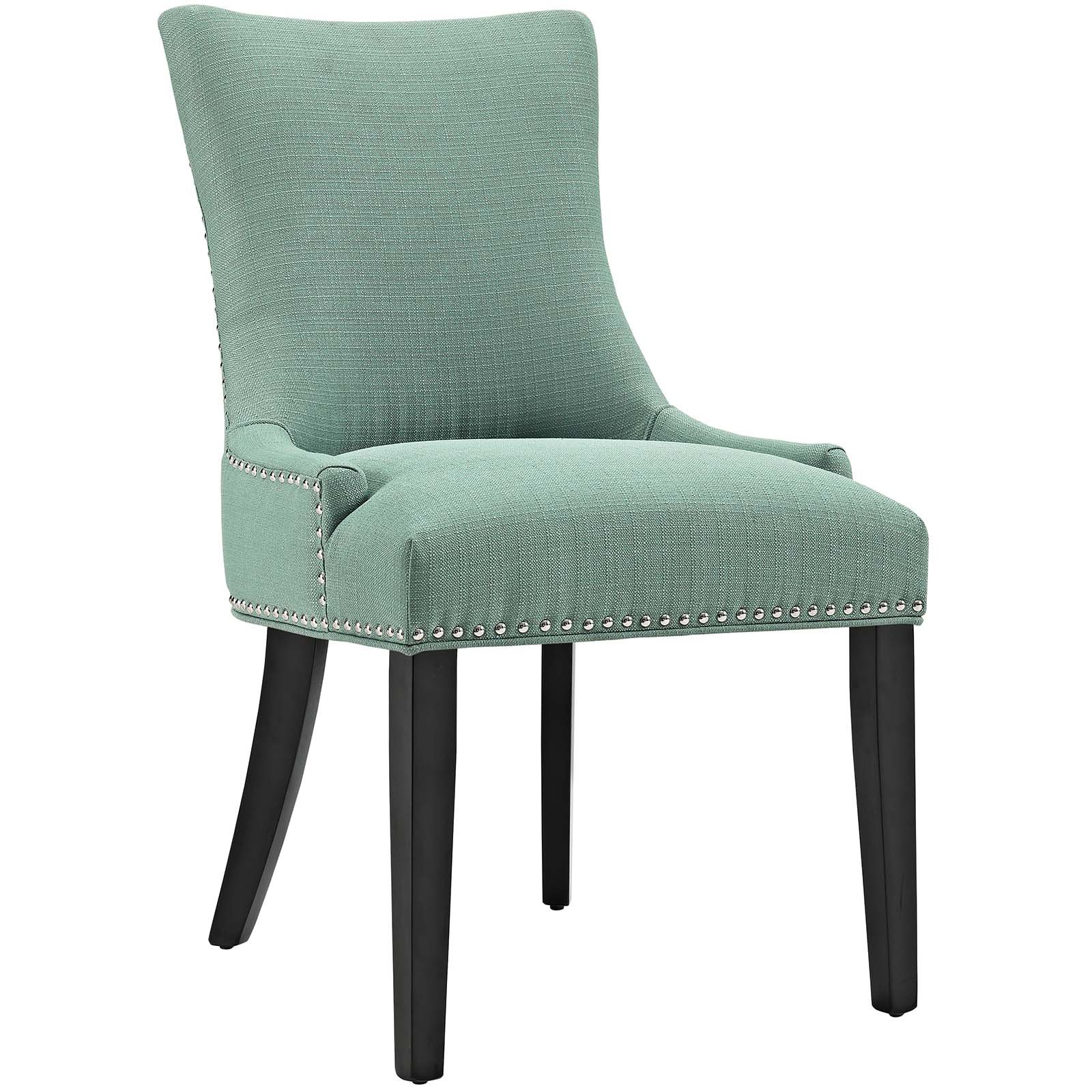 Modway Marquis Modern Upholstered Fabric Dining Chair with Nailhead Trim in Laguna
