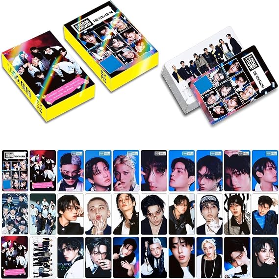 8Pack/240PCS Stray-K Photocards,Stray-K Lomo Cards Greeting Cards for Collection(Pink)
