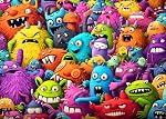 HUADADA 1000 Piece Puzzle for Adults - Crazy Colorful Monsters - 19.68" x 27.56" - Jigsaw Puzzle - Paper - 1000 Pieces - 1 Set - Ages 14+