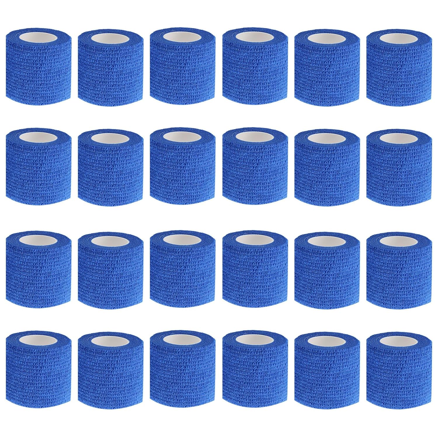 VideoPUP 24pcs Tattoo Grip Tape Blue, 2.95"x 5Yards Disposable Cohesive Tattoo Grip Cover Wrap Elastic Bandage Handle Grip Tube for Tattoo Machine Tattoo Grip Accessories