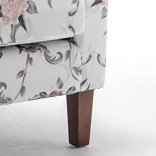 Miniatura 31 de Container Furniture Direct Silla de brazo contemporánea con marco de madera de abedul y tapicería de terciopelo, sillón para decoración de oficina y