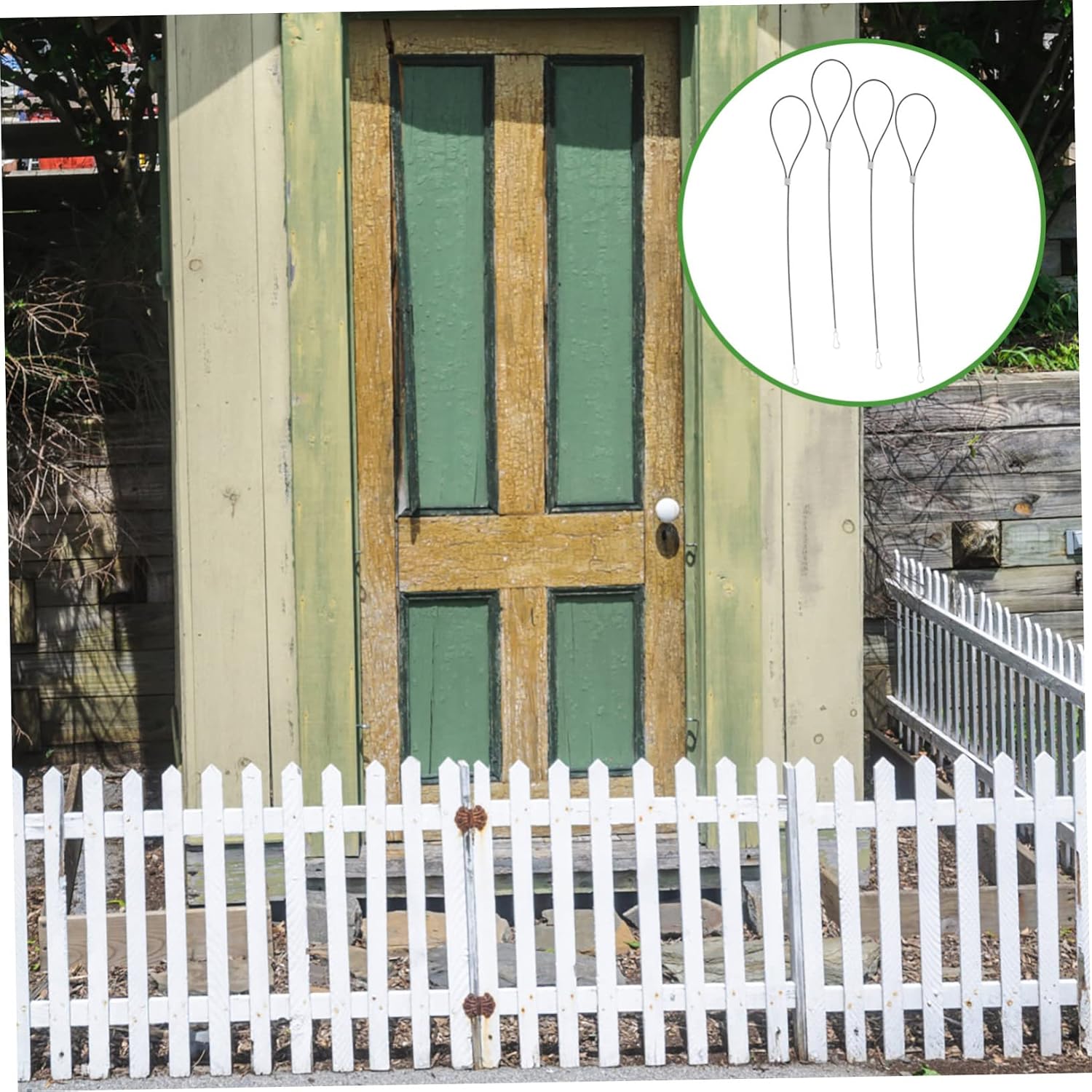 NUOBESTY 4Pcs Stainless Steel Cable Pull Gate Opener Durable Latch Cables for Vinyl Fences Easy Installation Adjustable for Secure Backyard Access