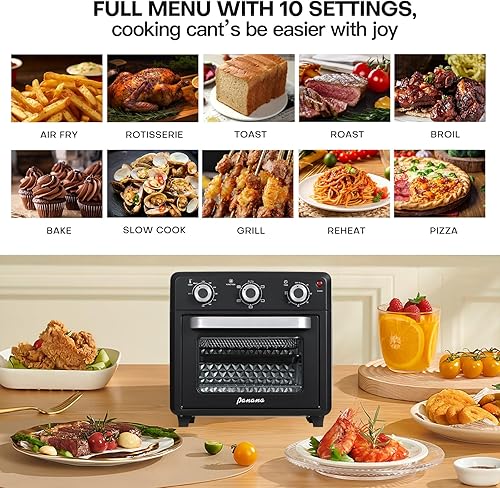 Miniatura 5 de Panana Horno tostador compacto con freidora de aire, 1400 W, 21 cuartos de galón con multifunción 6 en 1 y amplio rango de temperatura, horno