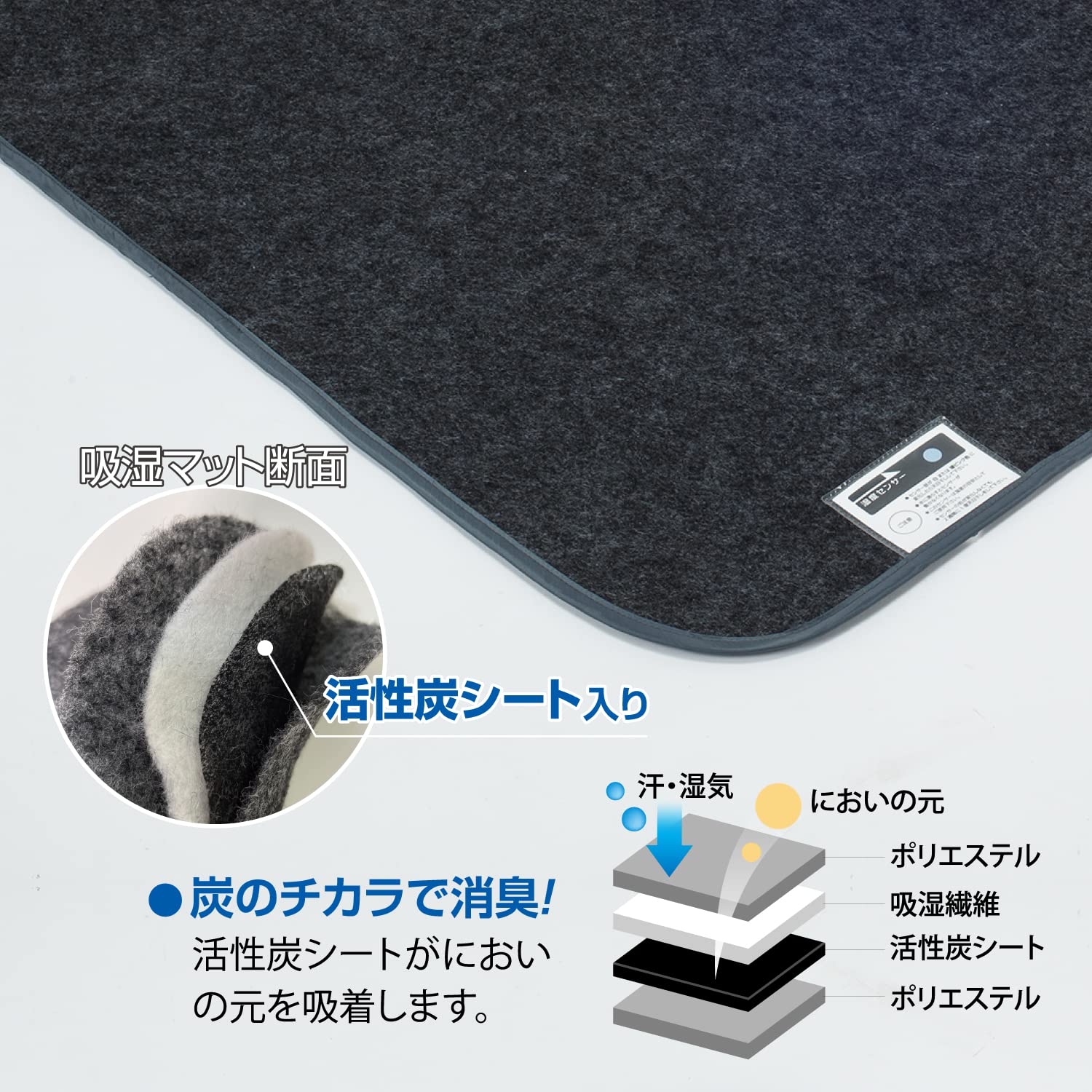 Amazon｜アストロ 除湿シート グレーブラック シングルサイズ用 2枚組