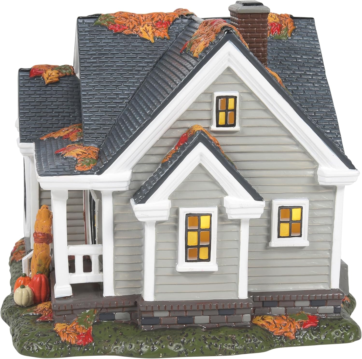 Department 56 Snow Village Halloween Collection Gather Round for Thanksgiving Lit Building- Hand Crafted Painted Ceramic Village Houses with Lights Fall Thanksgiving Home Decor Buildings, 6.42 Inch