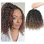 SamBraid Goddess Locs Crochet Hair 10 Inch, 8 Packs New Goddess Faux Locs Crochet Hair for Black Women, Boho Hippie Locs, River Hair with Curly Ends (10Inch, 8Packs, T27)