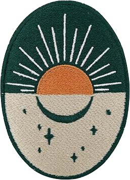 Finally Home Patch with Hook-and-Loop Closure - Soul of The Moon Collection Sunrise | Moon & Sun Patches, Star Patches, Retro Natural Patches, Round Patch