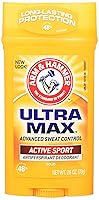 Vista 1 de Arm & Hammer Ultra Max Invisible Solid - Desodorante antitranspirante de barra ancha, Active Sport, 2.6 onzas