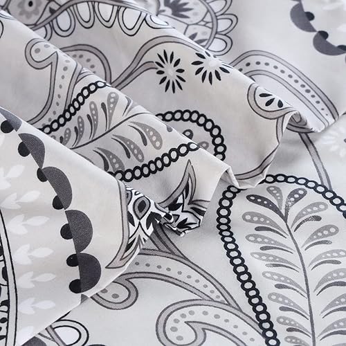 Miniatura 6 de BLC Paisley - Juego de sábanas tamaño King, 1800 hilos de microfibra de doble cepillado de alta calidad con bolsillo profundo de 15 pulgadas,