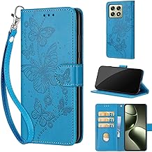 SIENIANLINE Handyhülle für Xiaomi 14T Hüllen Premium Leder Flip Wallet Case Magnet Kartenfach Standfunktion Klapphülle kompatibel mit Xiaomi 14T Hülle -Blau