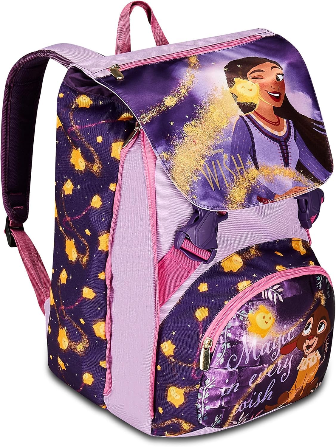 Seven Wish Set Scuola, Zaino Estensibile con Astuccio 3 Scomparti, Diario e Borraccia, Lilla e Rosa, Collezione Strong Heart Bright Spirit
