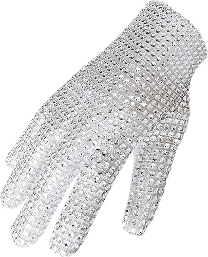 Guante de esmoquin formal para disfraz de roca blanca