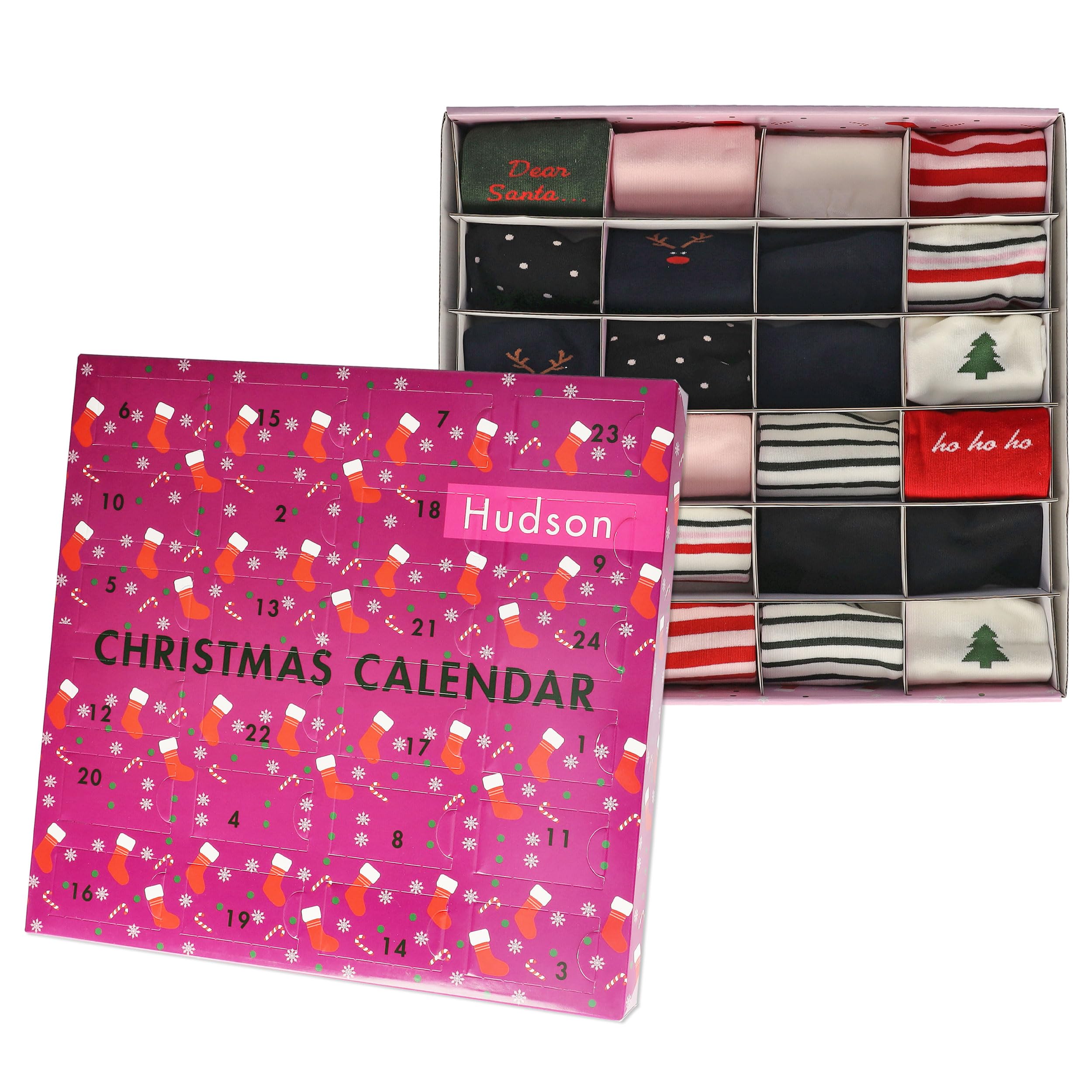 Hudson Women's Christmas Calendar Socks, Assortment 9990, 39-42