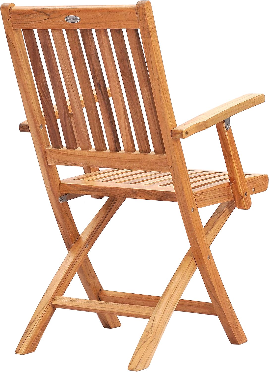 Teak Santa Barbara Folding Outdoor Patio Dining Arm Chair (Set of 2) Made from Solid A-Grade Teak Wood