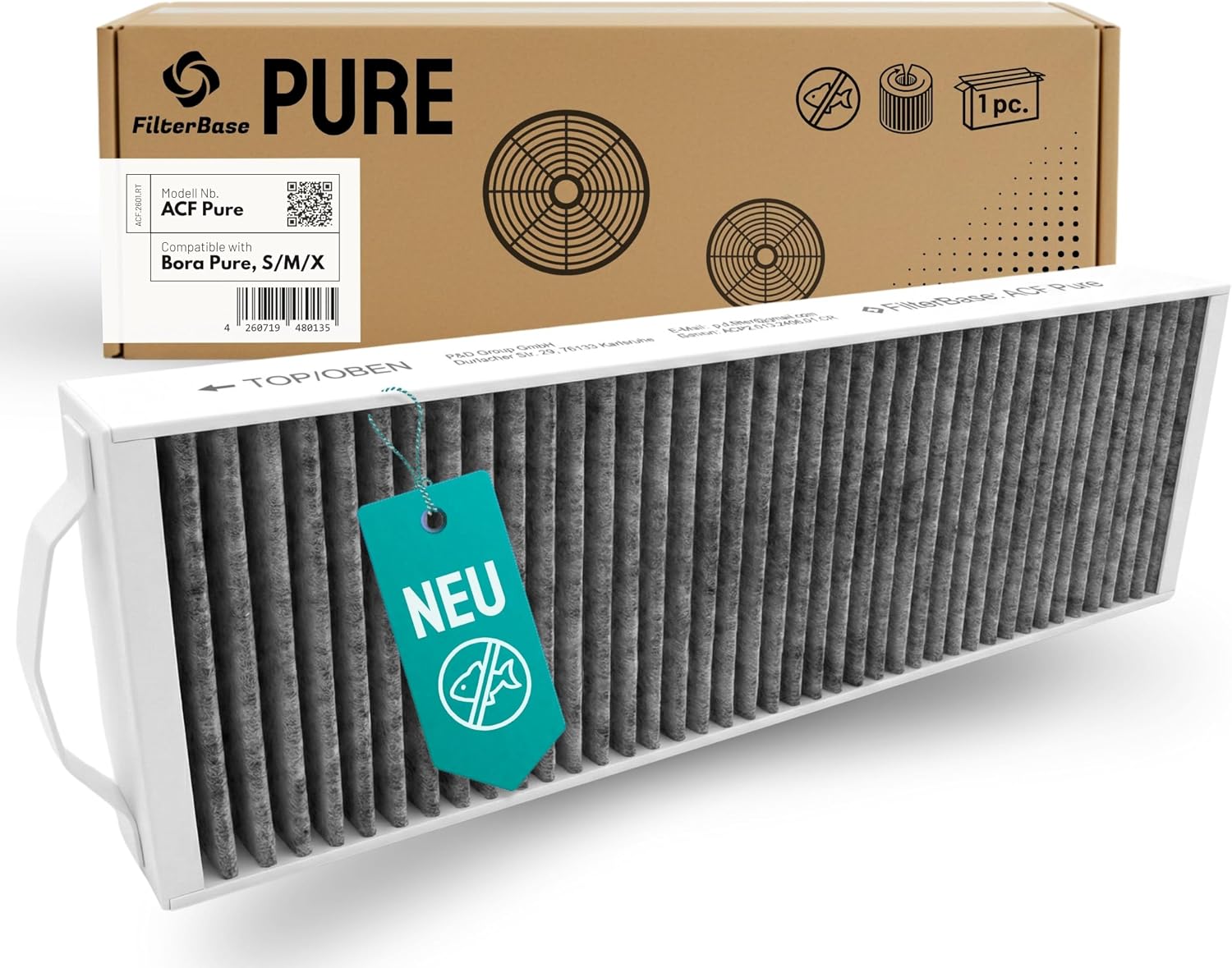 FilterBase® 1 Filter for Bora Pure PUAKF Activated Carbon Filter Compatible with Pure, X Pure Hob in Recirculation Operation