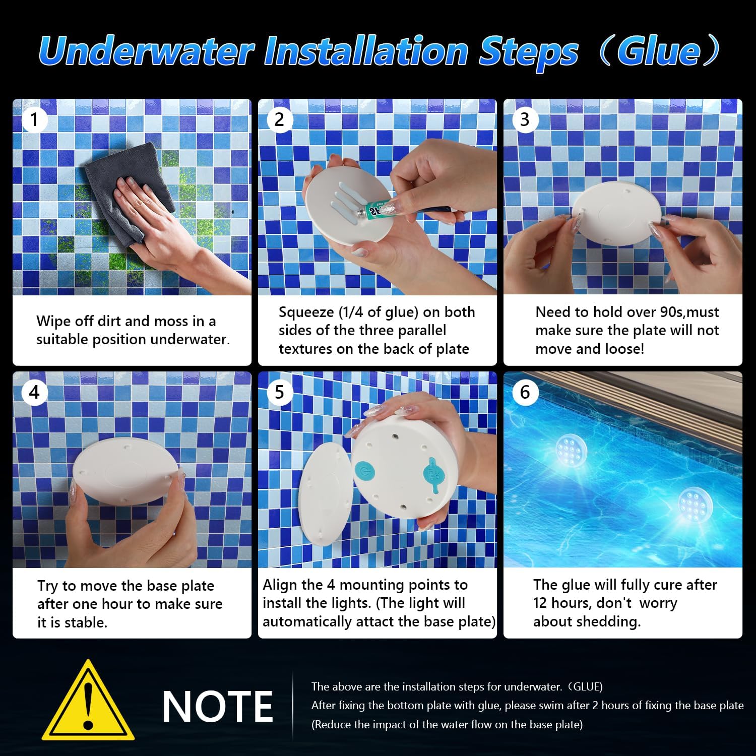 BOXPSII Pool Lights(8 Pack), Rechargeable Submersible LED Lights, IP68 Waterproof Floating Lights with Remote, 16 Color Changing Underwater Lights with Magnet, Suction Cups for Pool, Bath, Hot Tub