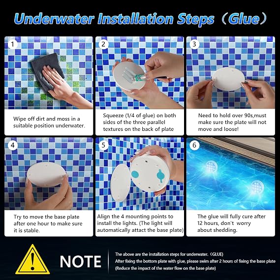 BOXPSII Pool Lights 8 Pack, for Inground Pool, Above Ground Pools